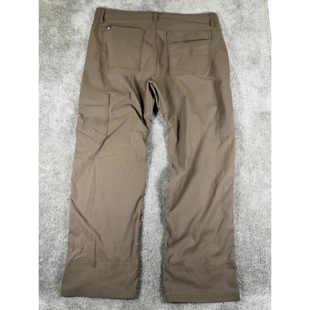 Prana Zion Hiking Pants Mens 36 Brown Stretch Cargo Outdoor Roll Up Leg Pant - Picture 4 of 10